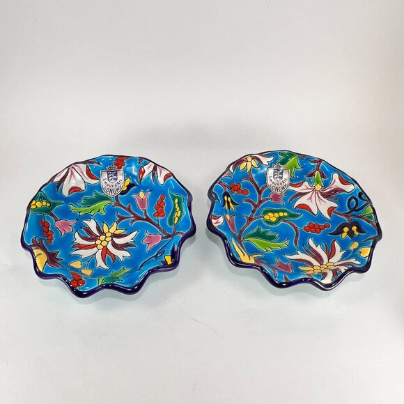 Vtg Emaux de Longwy Ceramic Pottery Blue Enameled Cloisonne Bowl France 30s - Picture 1 of 16